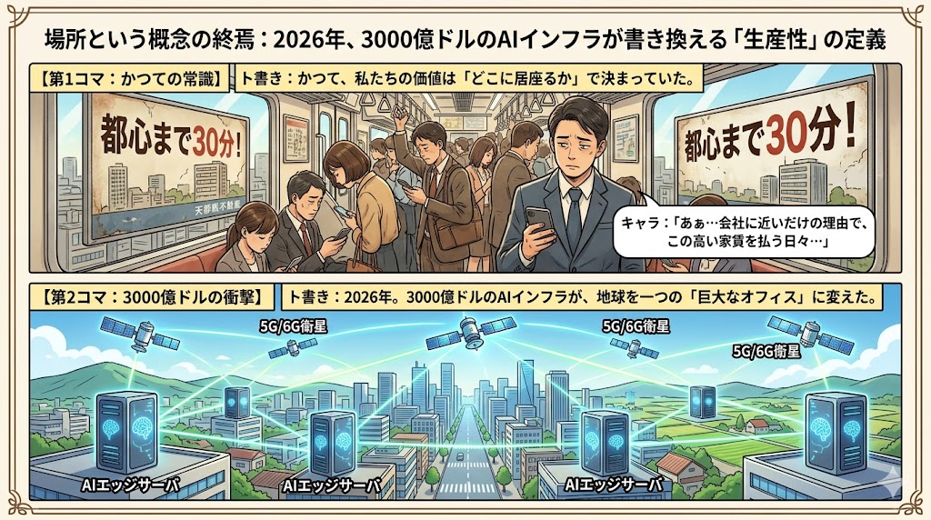 場所という概念の終焉：2026年、3000億ドルのAIインフラが書き換える「生産性」の定義