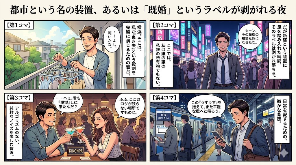 都市という名の装置、あるいは「既婚」というラベルが剥がれる夜
