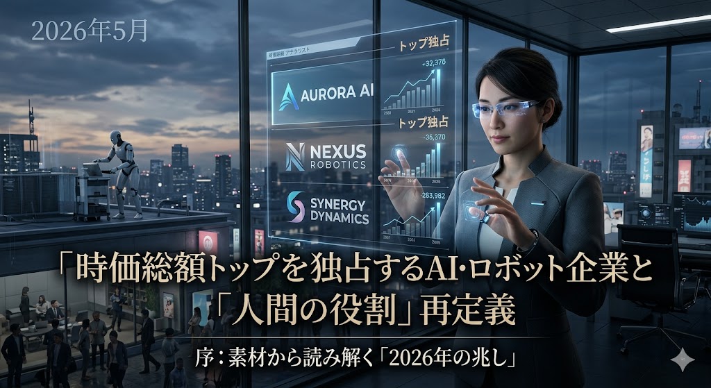 2026年5月、時価総額トップを独占するAI・ロボット企業と「人間の役割」再定義序：素材から読み解く「2026年の兆し」