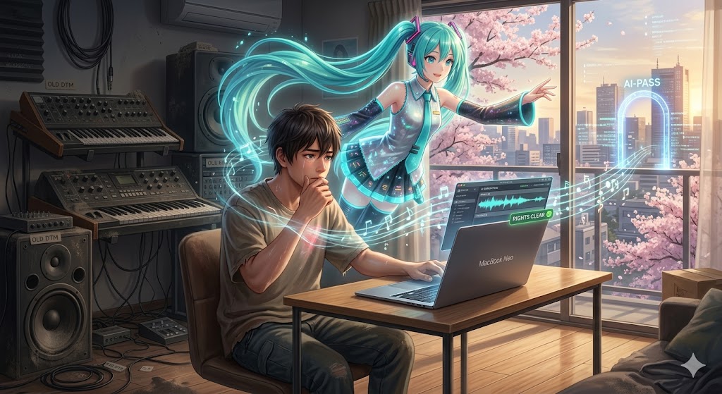 DTMはMacBook NeoとミクV6だけで十分？ 2026年4月、AI生成と人間が共鳴する権利クリアな楽曲制作の最適解序：素材から読み解く「2026年の兆し」