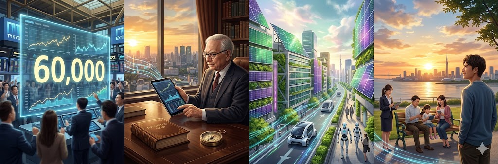 日経平均6万円時代の到来か？バフェット流スクリーニングで狙う、2026年後半戦の勝ち組AI・ペロブスカイト・政策銘柄群序：素材から読み解く「2026年の兆し」
