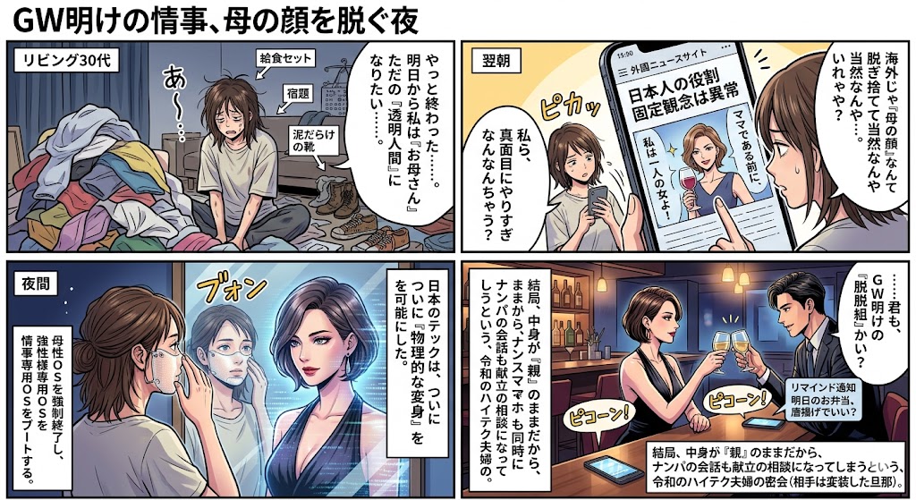 GW明けの情事、母の顔を脱ぐ夜