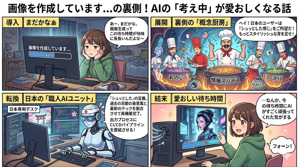画像を作成しています...の裏側！AIの「考え中」が愛おしくなる話