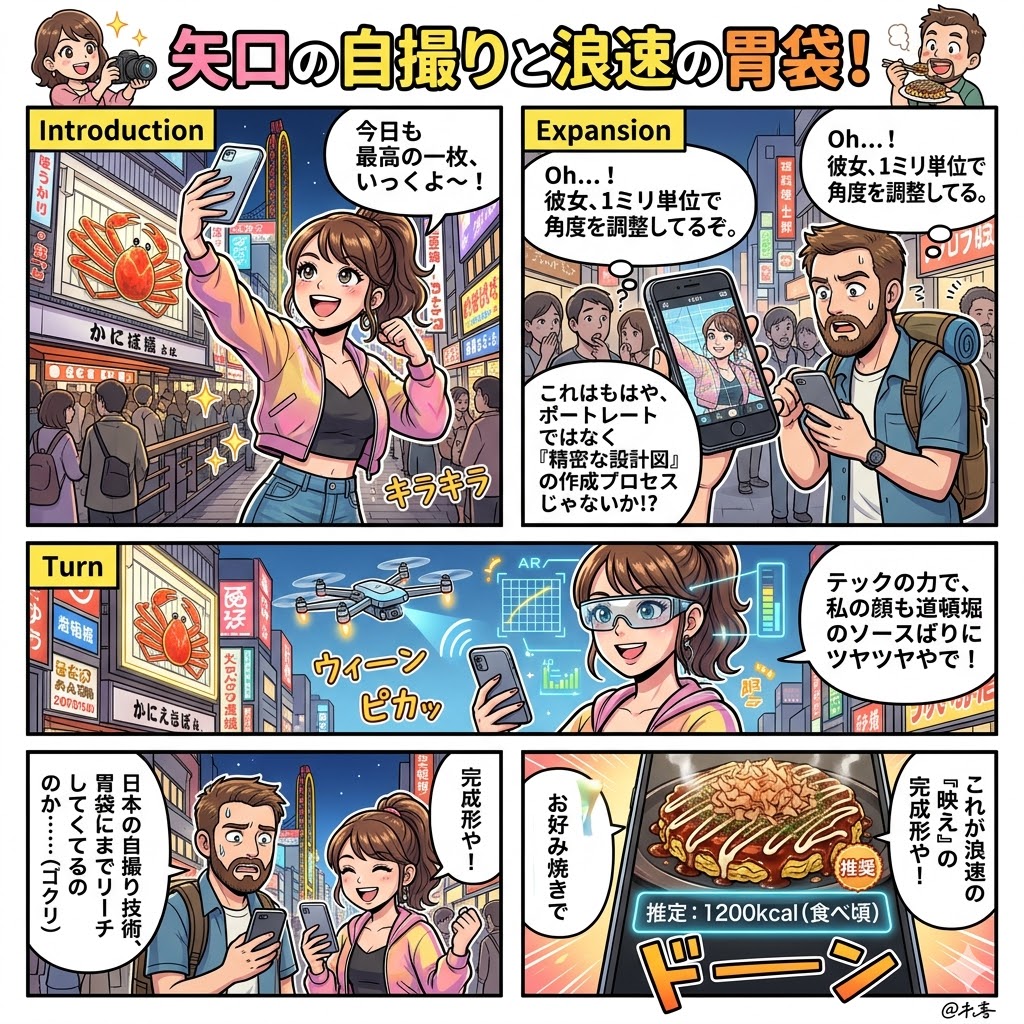 矢口の自撮りと浪速の胃袋！