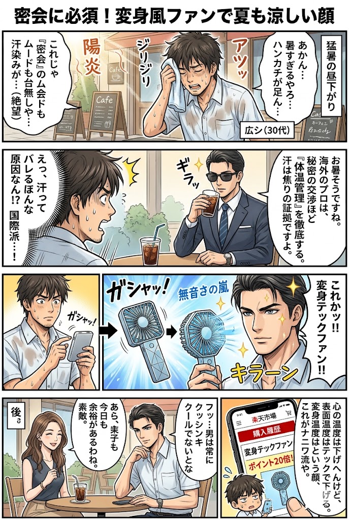 密会に必須！変身風ファンで夏も涼しい顔