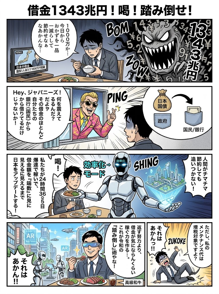 借金1343兆円！喝！踏み倒せ！