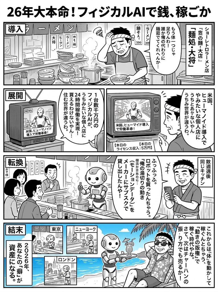 26年大本命！フィジカルAIで銭、稼ごか