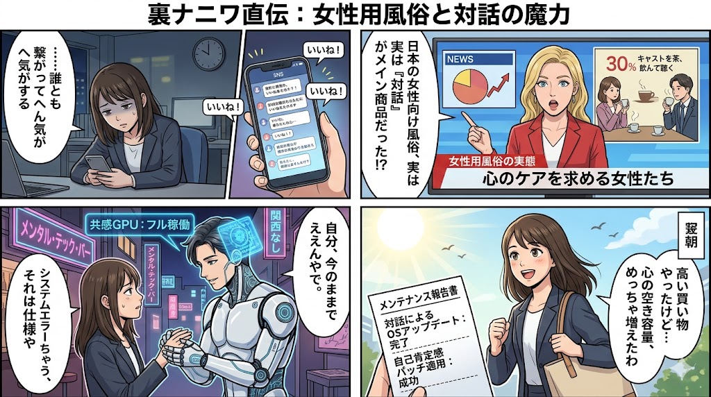 裏ナニワ直伝：女性用風俗と対話の魔力