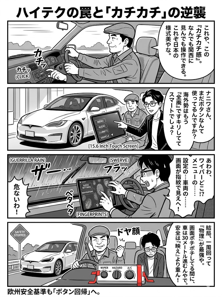 海外勢に物申す！車のボタン廃止は危ないわ