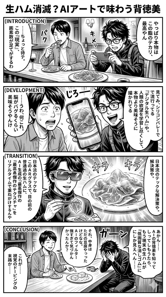 生ハム消滅？AIアートで味わう背徳美