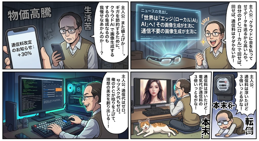 通信料値上げや！タダでAI美女創れ