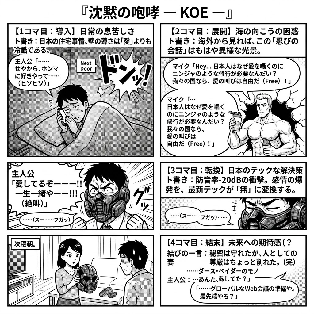 楽天「KOE」話題や！密会用防音マスク：深夜のささやきを墓場まで持っていく「禁断の防音具