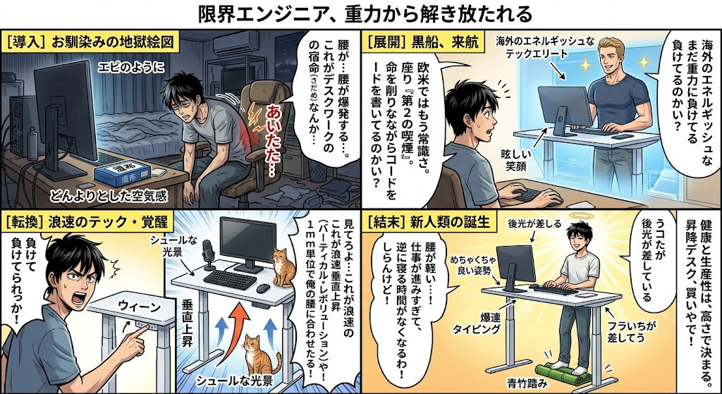 昇降デスクおすすめ！長時間のデスクワークによる腰痛を解消する秘訣