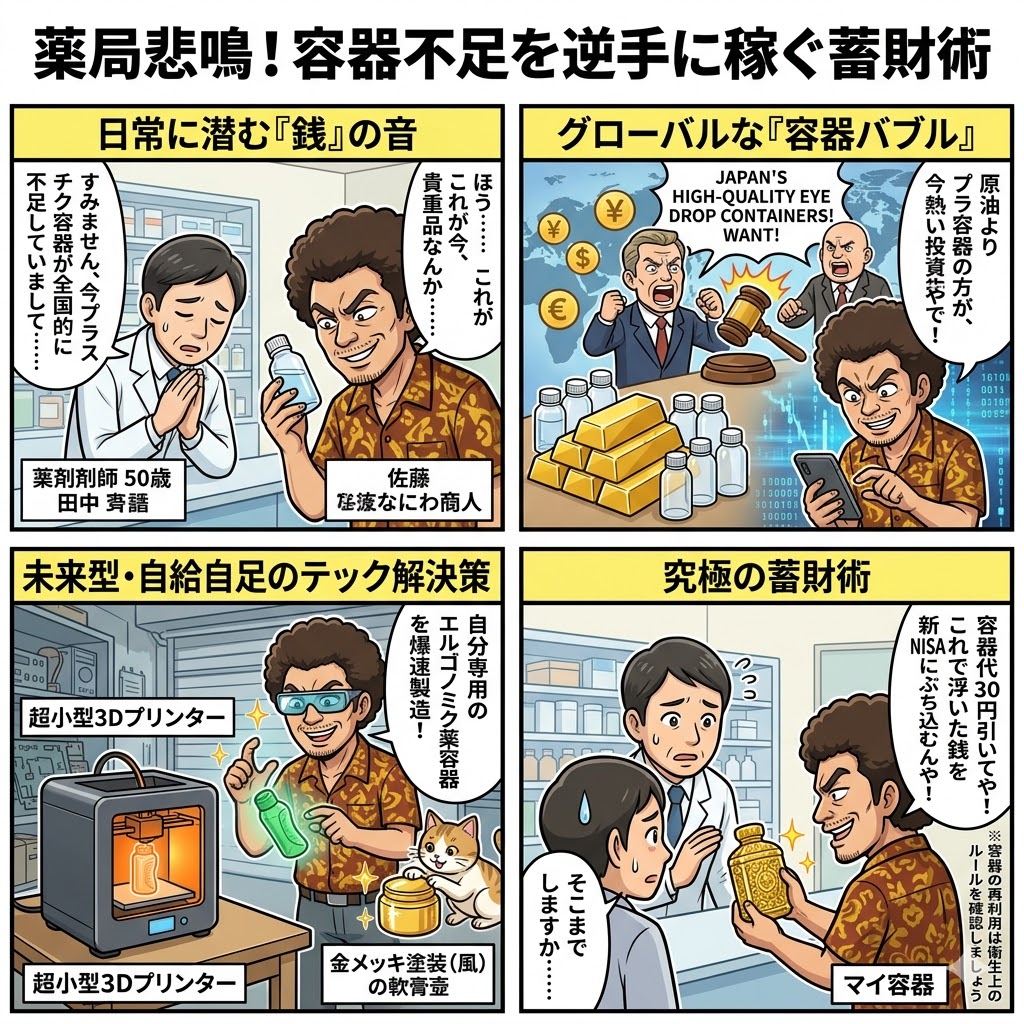 薬局悲鳴！容器不足を逆手に稼ぐ蓄財術
