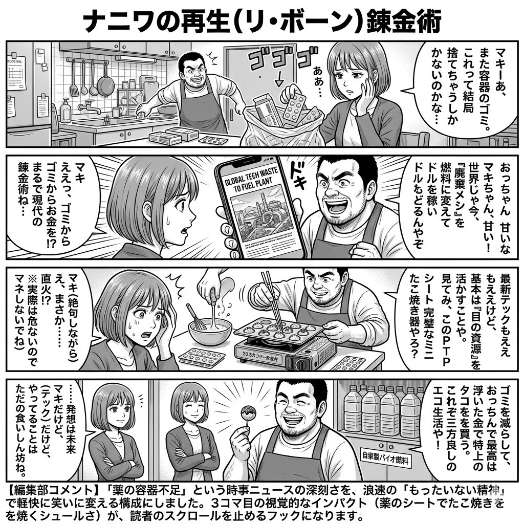 薬の容器でたこ焼？食い倒れエコ生活