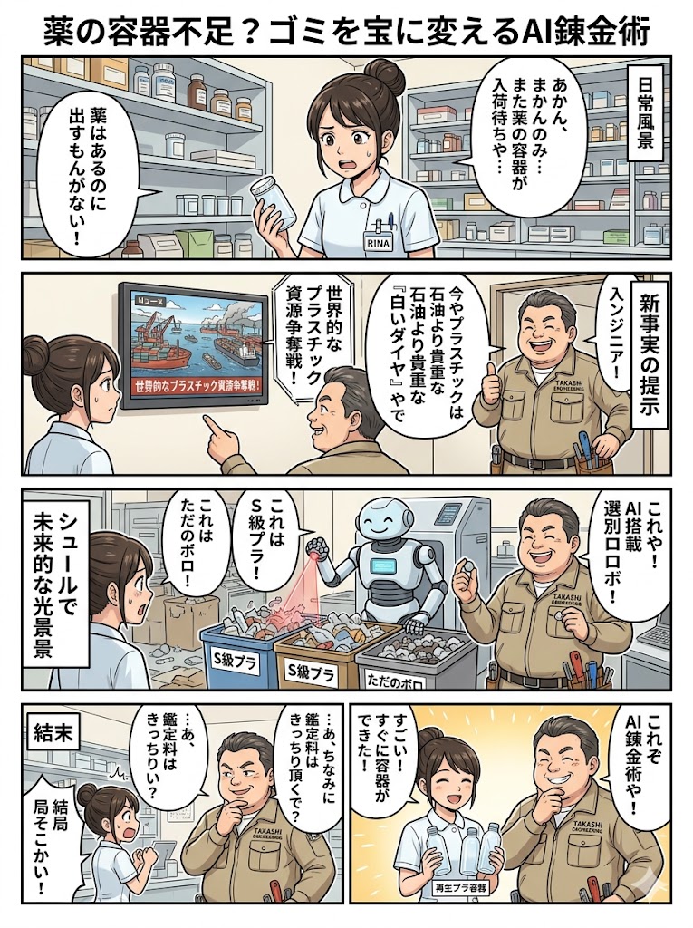 薬の容器不足？ゴミを宝に変えるAI錬金術