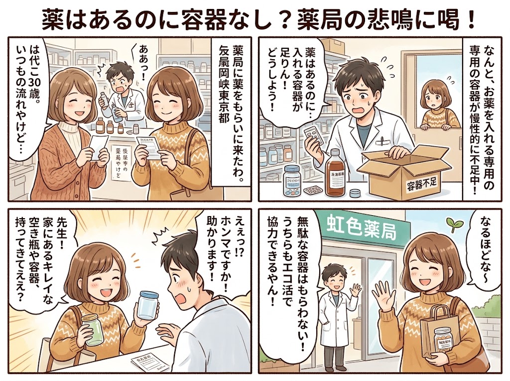 薬はあるのに容器なし？薬局の悲鳴に喝！