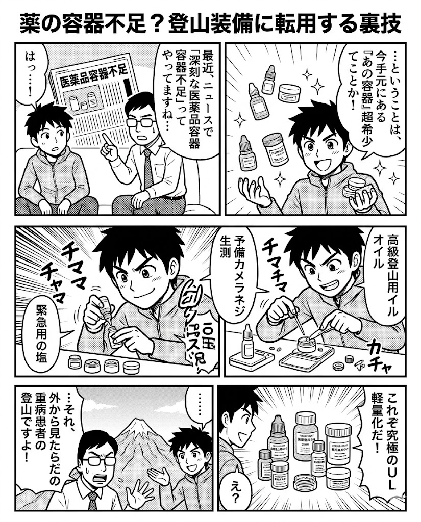 薬の容器不足？登山装備に転用する裏技