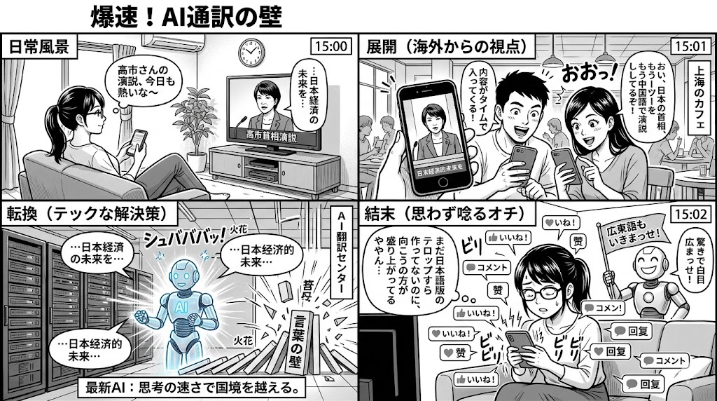 高市首相の演説、AIで瞬時に中国へ発信！