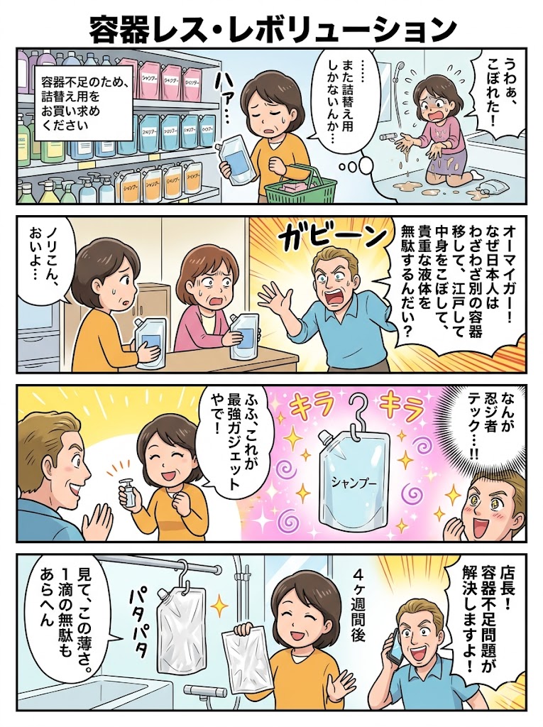 薬局も泣く容器不足に最強ガジェットで挑む！液漏れと無駄を撲滅する詰替え新時代