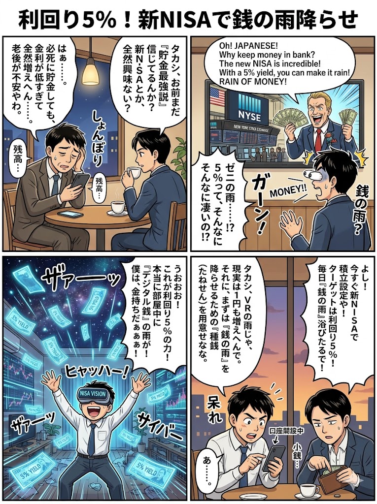 利回り5％！新NISAで銭の雨降らせ