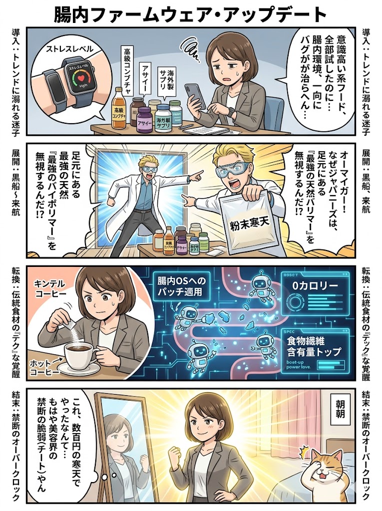 腸活迷子に朗報！寒天で艶めく40代の禁断術