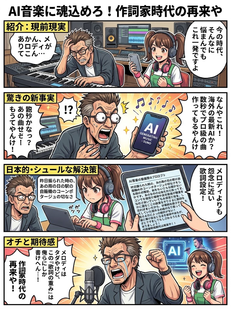 AI音楽に魂込めろ！作詞家時代の再来や