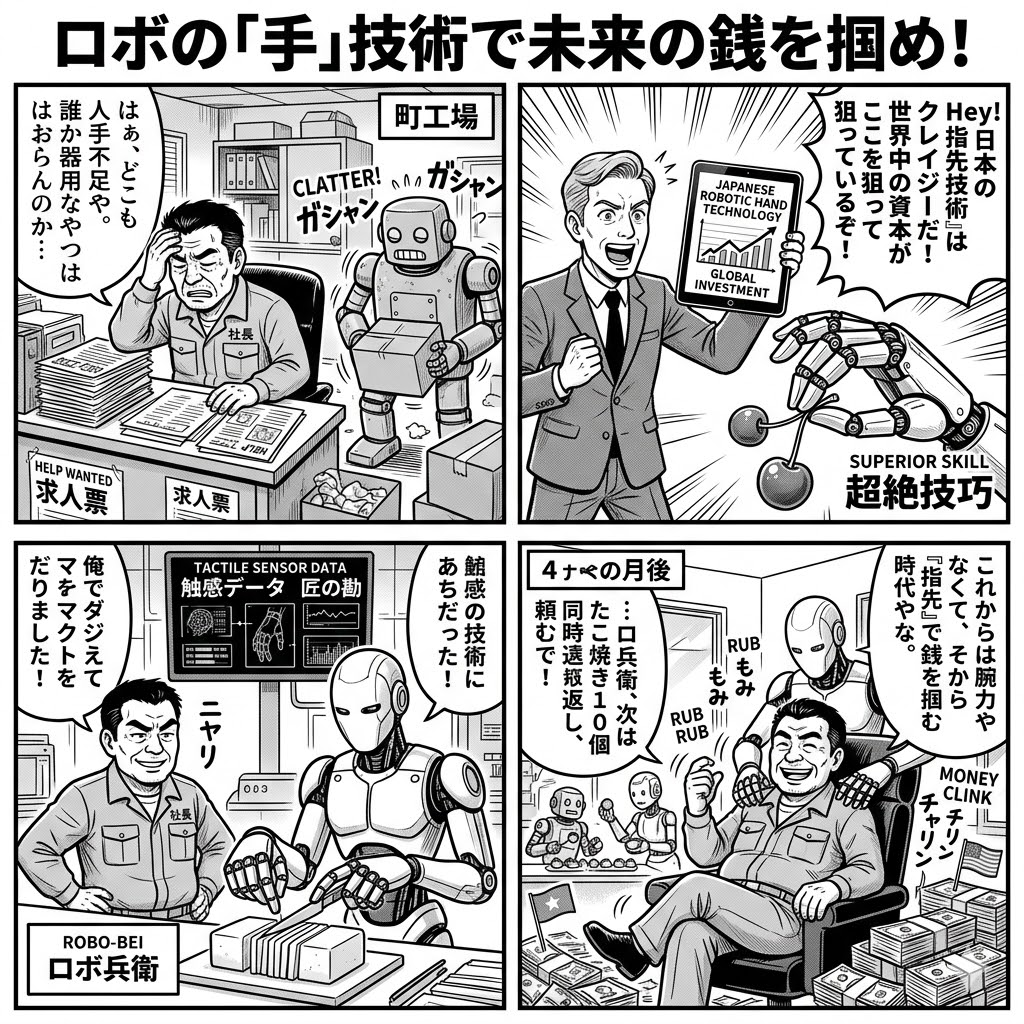 ロボの「手」技術で未来の銭を掴め！