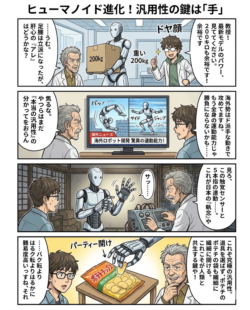 ヒューマノイド進化！汎用性の鍵は「手