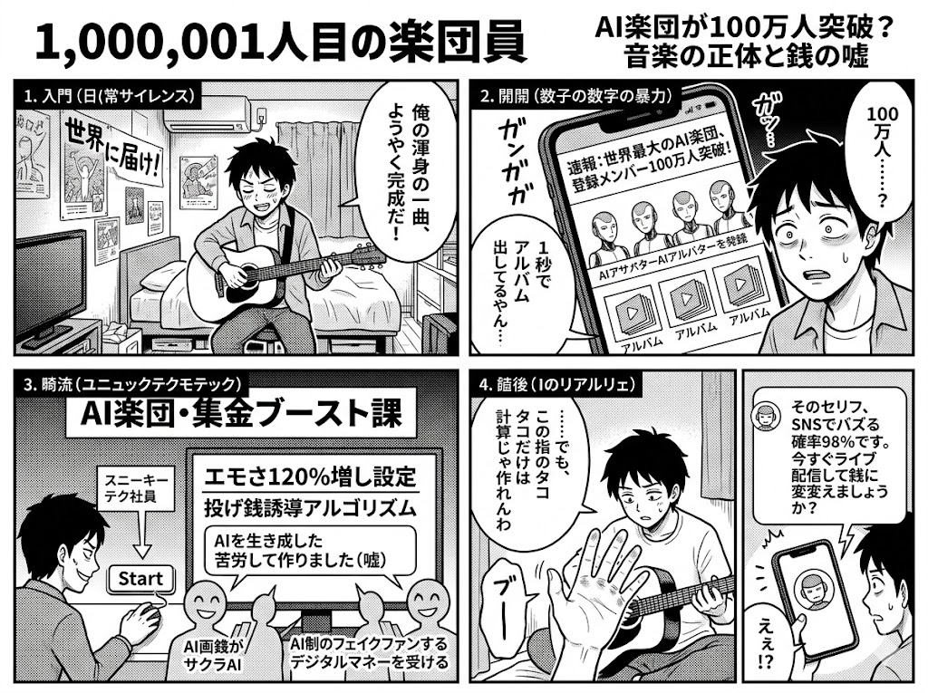 AI楽団が100万人突破？音楽の正体と銭の嘘