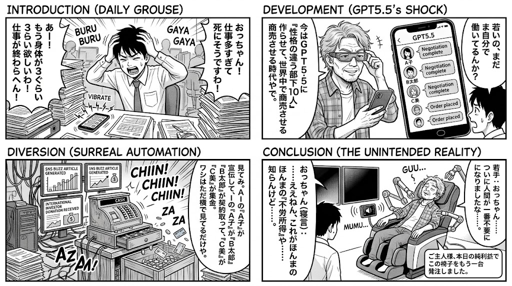 GPT5.5光臨！AI部下化で銭を自動回収や