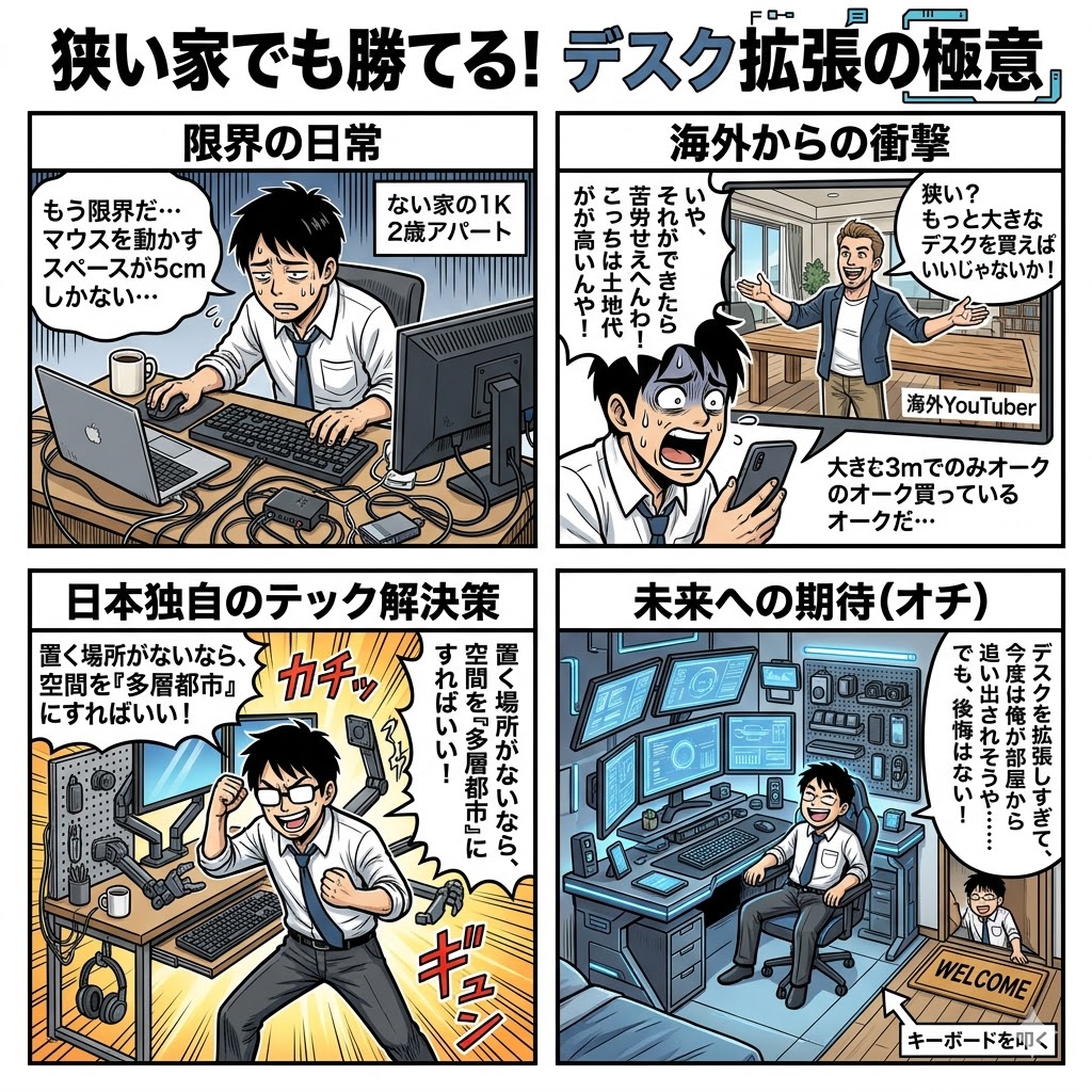 狭い家でも勝てる！デスク拡張の極意