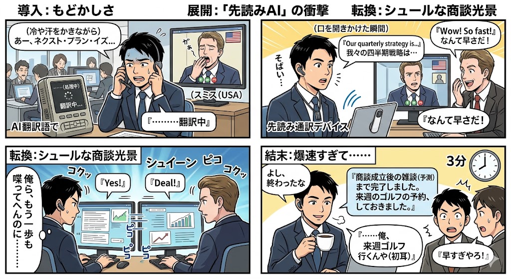 AI通訳、先読みで商談を爆速化！