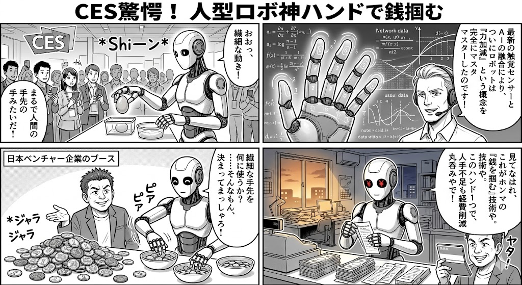 CES驚愕！人型ロボ神ハンドで銭掴む
