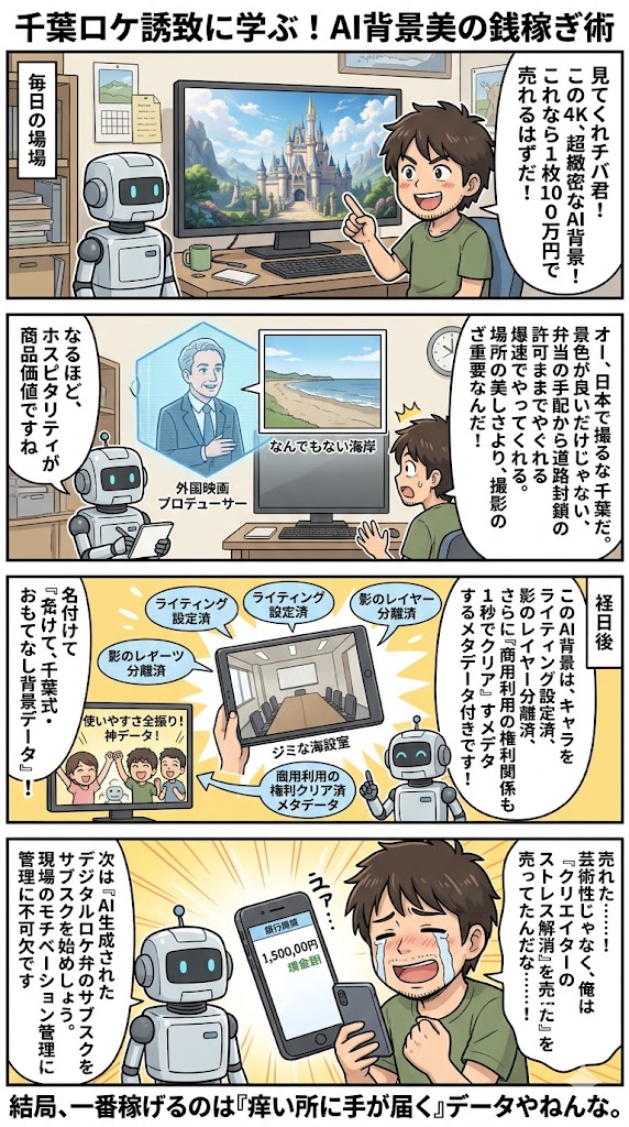 千葉ロケ誘致に学ぶ！AI背景美の銭稼ぎ術