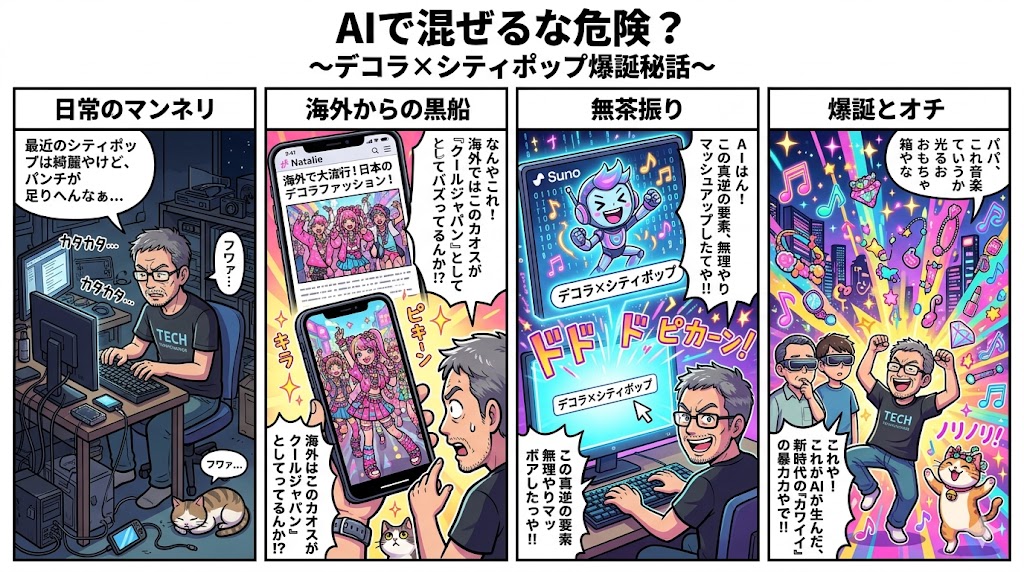 AI音楽生成の革命！Sunoで「デコラ×シティポップ」を爆誕させてみた