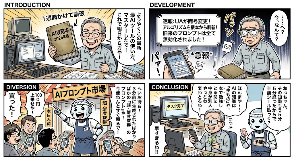 UA商号変更！AI知識の鮮度を銭に変えろ