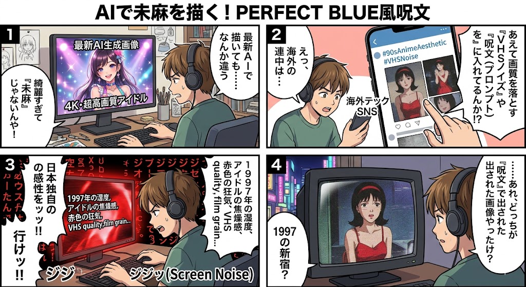 AIで未麻を描く！PERFECT BLUE風呪文