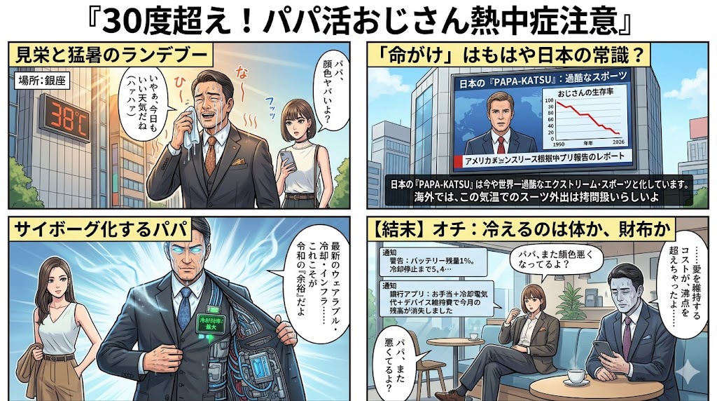 30度超え！パパ活おじさん熱中症注意