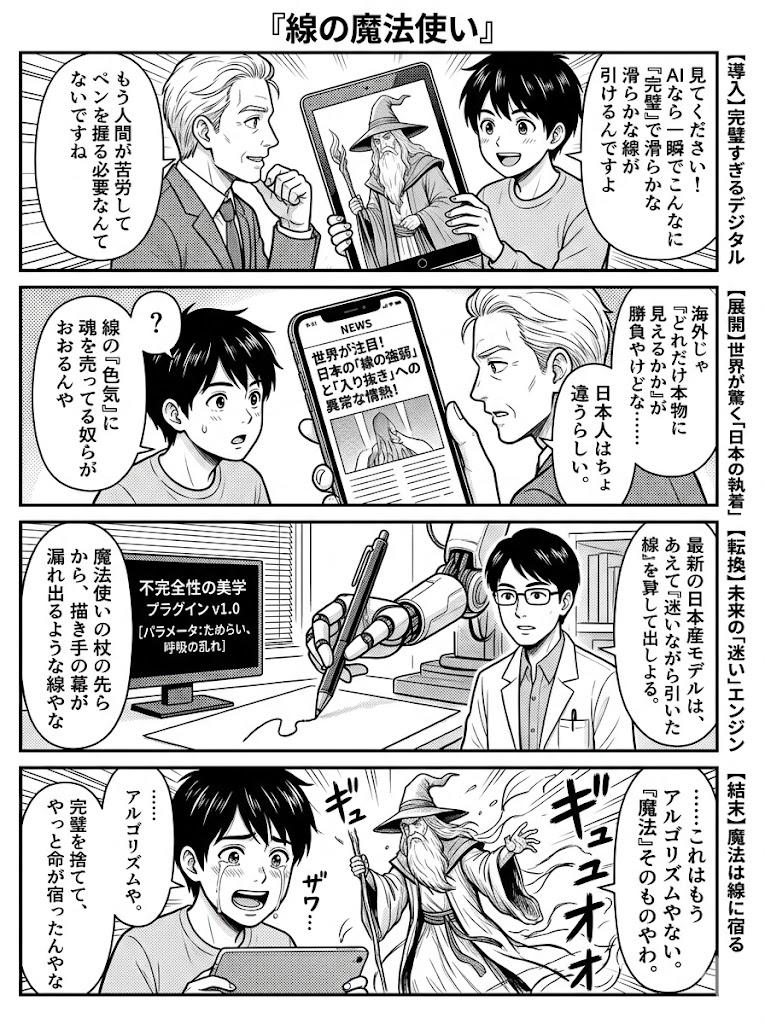 AIで描く魔法使いの線の美学