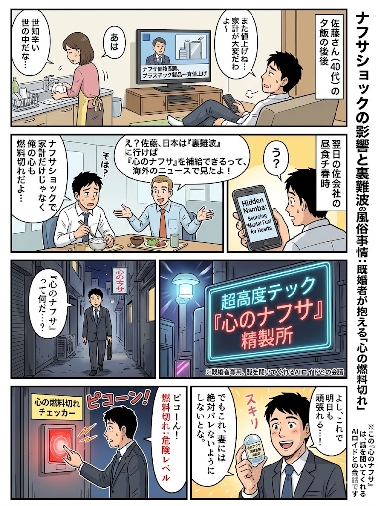 ナフサショックの影響と裏難波の風俗事情：既婚者が抱える「心の燃料切れ