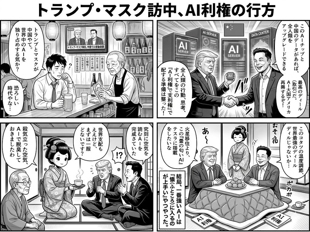 トランプ・マスク訪中、AI利権の行方