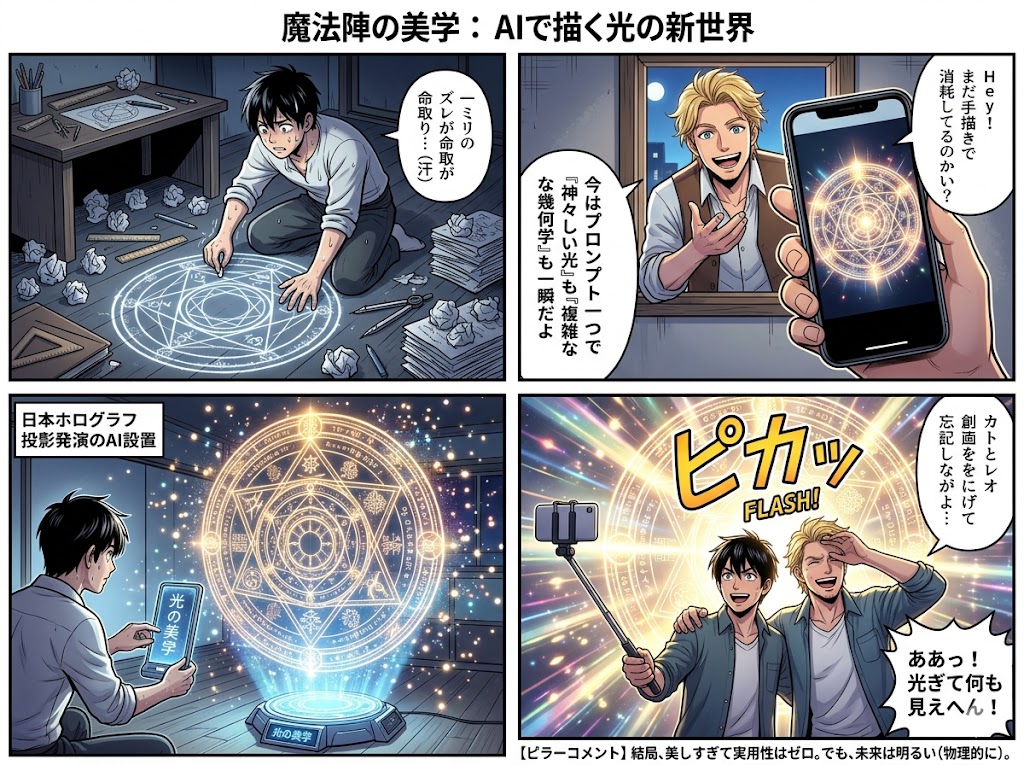 魔法陣の美学：AIで描く光の新世界