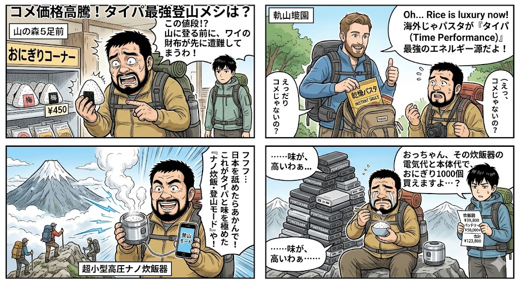 コメ価格高騰！タイパ最強登山メシは？