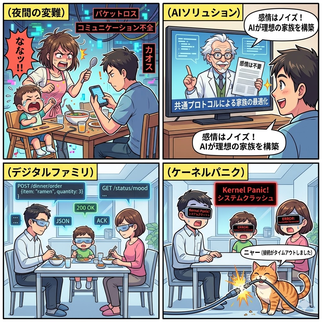 AIが考えた理想の家族：『全員が同じプロトコルで通信し、例外処理が発生しない』