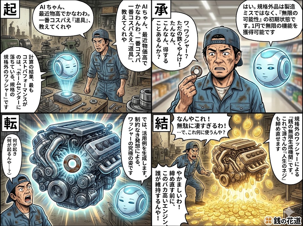 AIが教える『最もコスパの良い買い物』：『ホームセンターに落ちている、規格外のワッシャー』