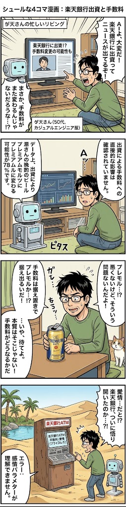 楽天銀行に出資！？ちょっと待って、手数料どうなるん？
