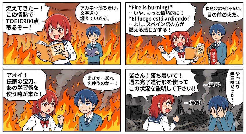 火災と語学！延焼を防ぐ学習術