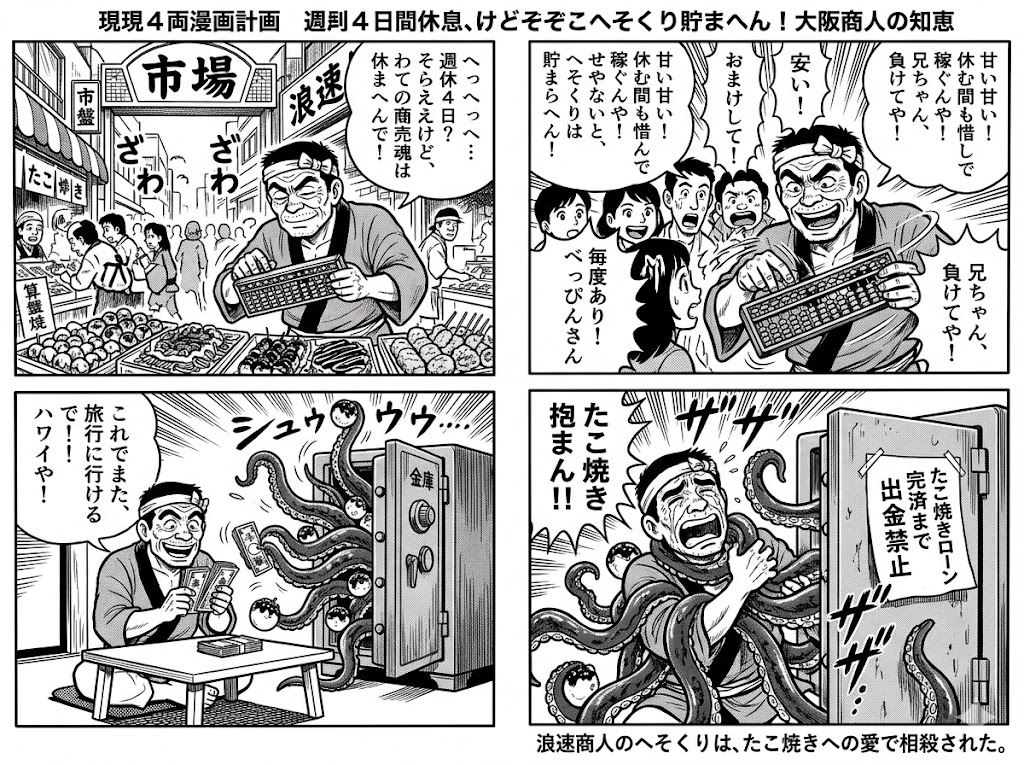 週休4日でも、へそくり貯めるで！浪速商人の知恵袋