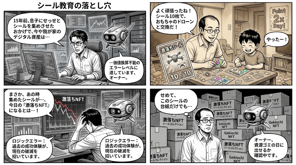 シール教育の落とし穴!? 15年後の価値崩壊に備えよ！